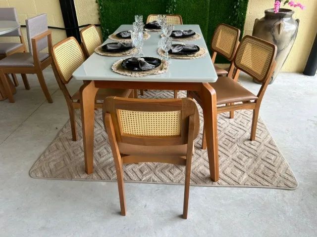 Mesa de Jantar com 6 cadeiras Madeira maciça - Foto 2