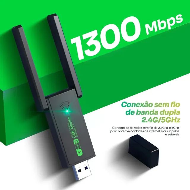 Adaptador USB Wi-Fi 6 +Dual Band 2.4, 5 Ghz + Bluetooth 5.3 FENVI - Aceito Cartão/Pix - Foto 5