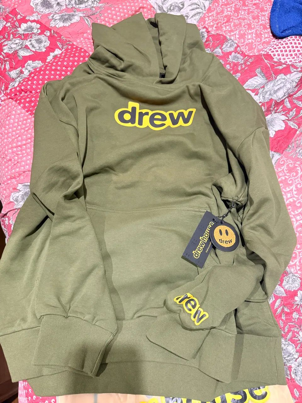 Moletom com capuz verde-oliva da Drew House - Foto 3