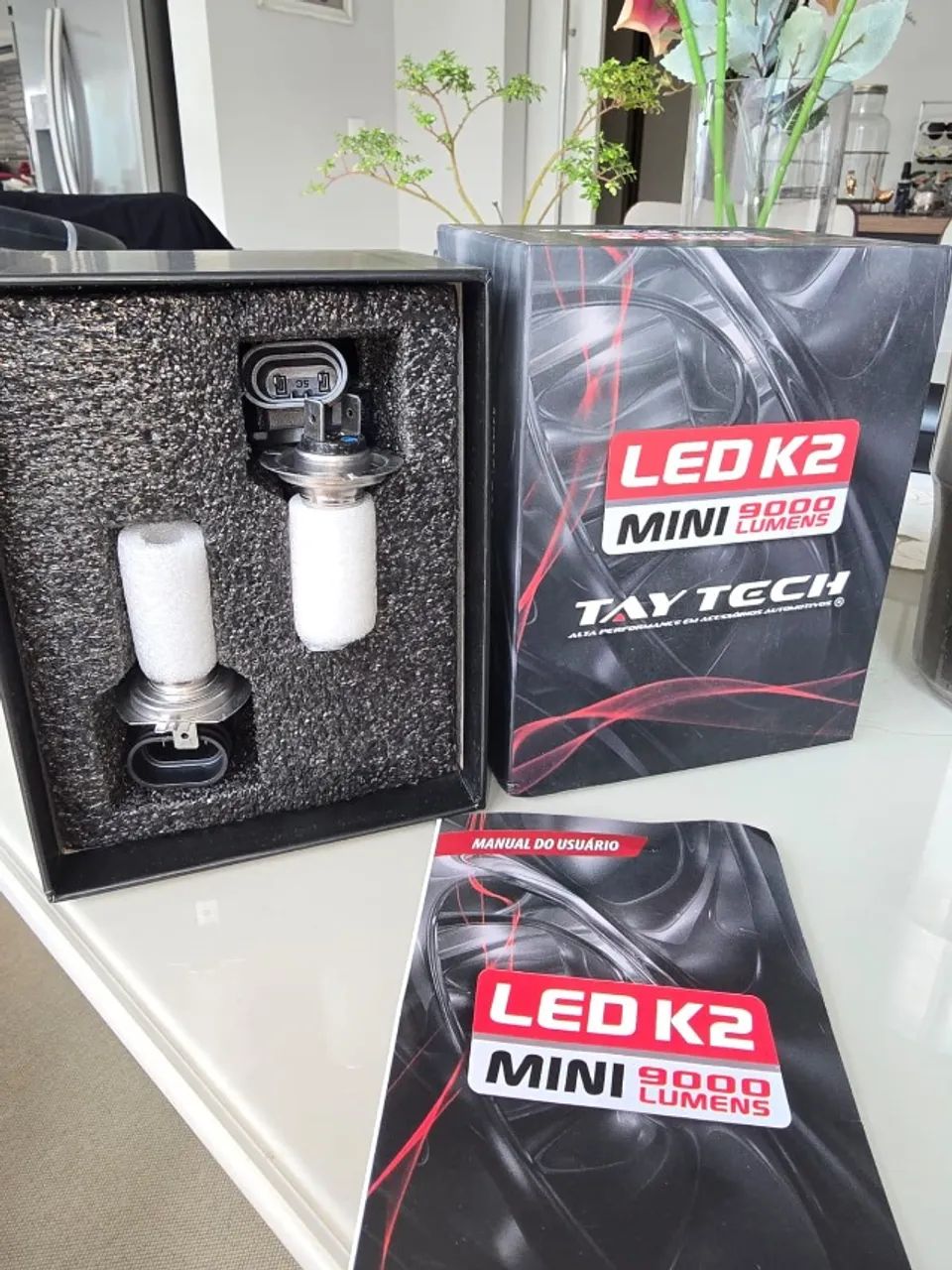 TAY TECH LED K2 HB3 - 9000 Lúmens-Branco Extremo 6000K: Iluminação
