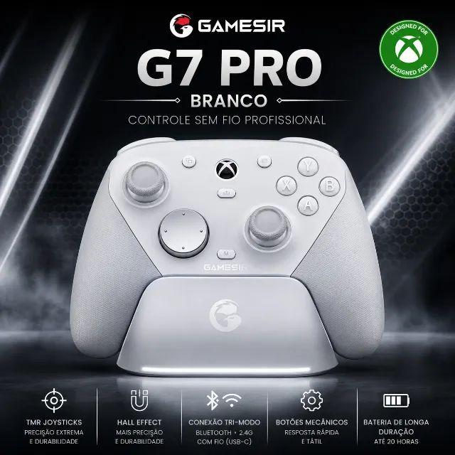 GAMESIR G7 PRO BRANCO - CONTROLE SEM FIO PROFISSIONAL PARA PC
