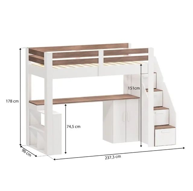 Cama com mesa de escritório 