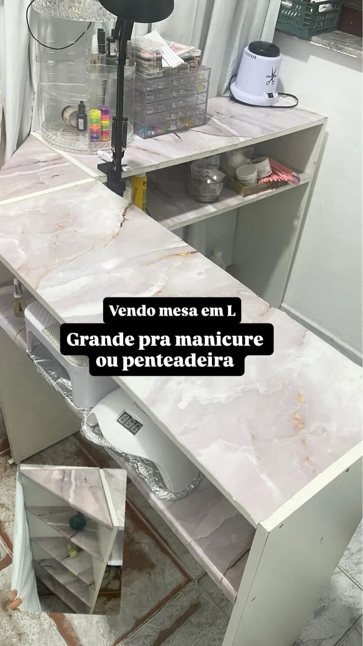 Mesa em L manicure 