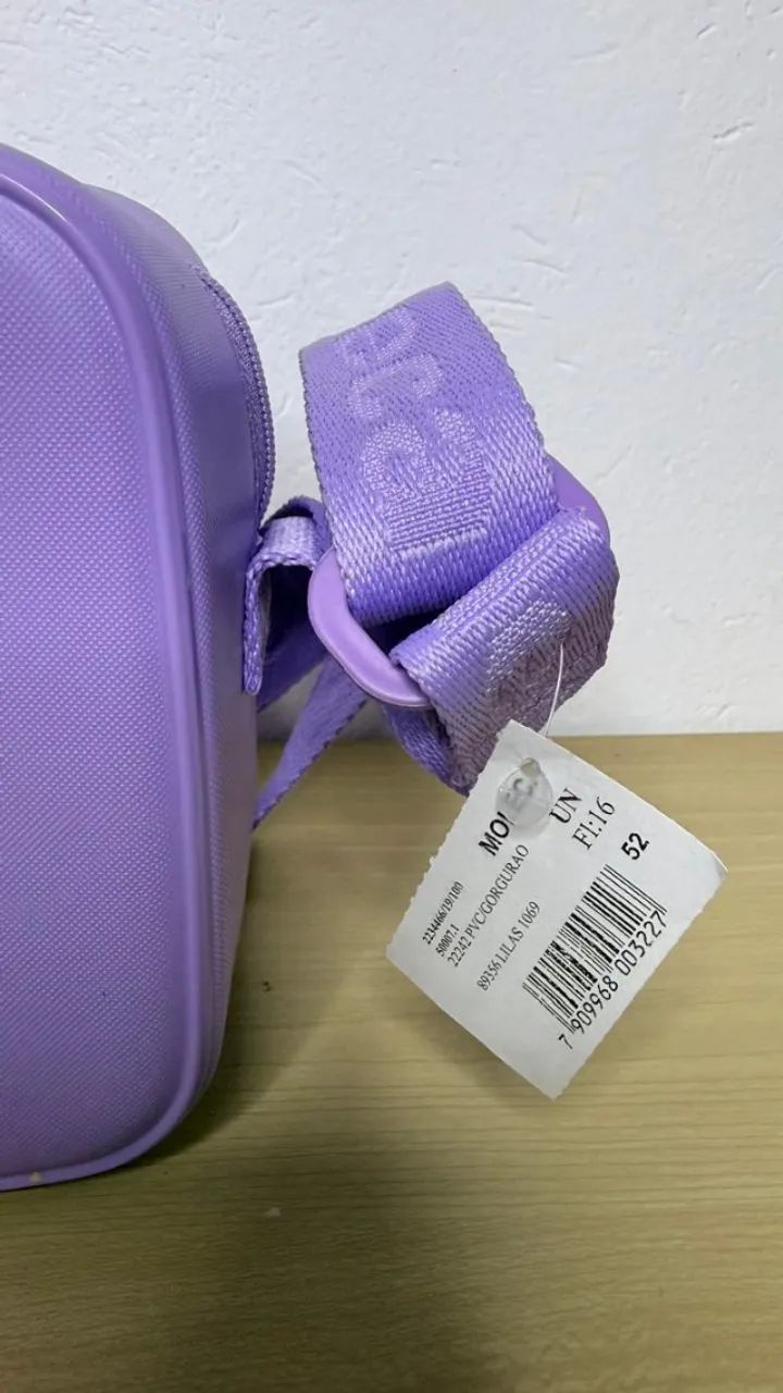 Bolsa Tiracolo Moleca PVC Lilás Original (Nunca Usada) - Foto 3