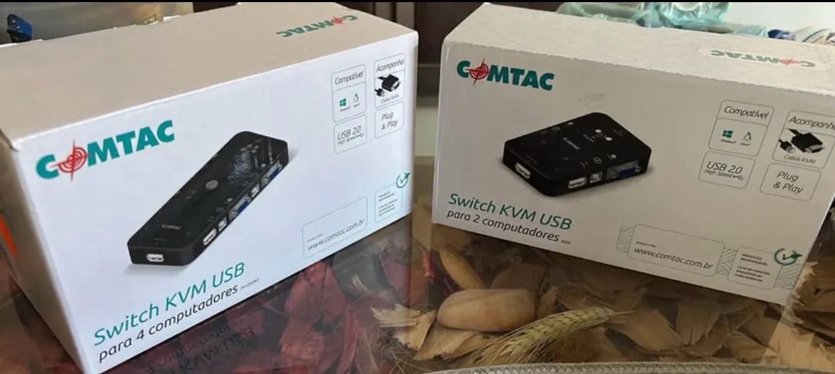 Vendo 2 KVM USB Comtac, novos e nas caixas