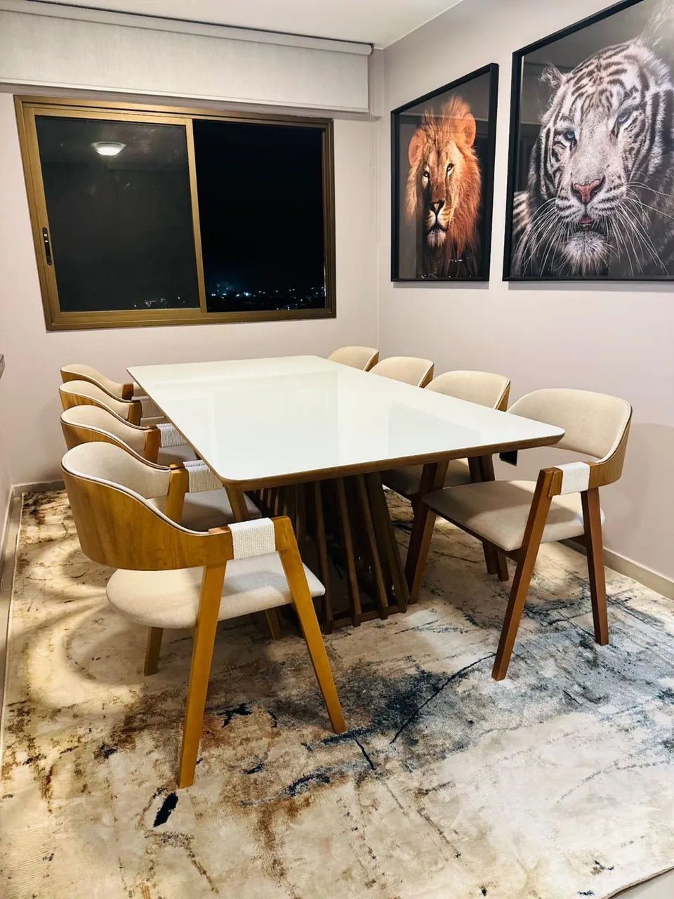 Mesa de Jantar 8 Lugares Super Luxo ( Várias Opções de Cadeiras ) 
