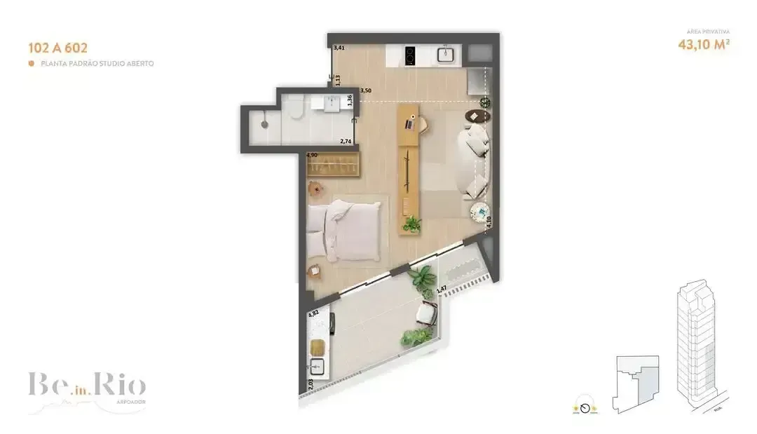 PLANTA 43m²