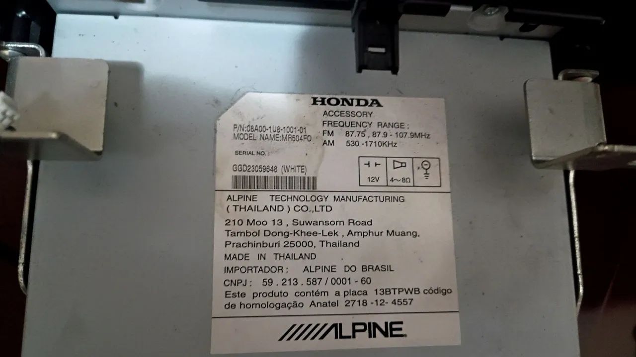 Rádio original Honda fit 17 
