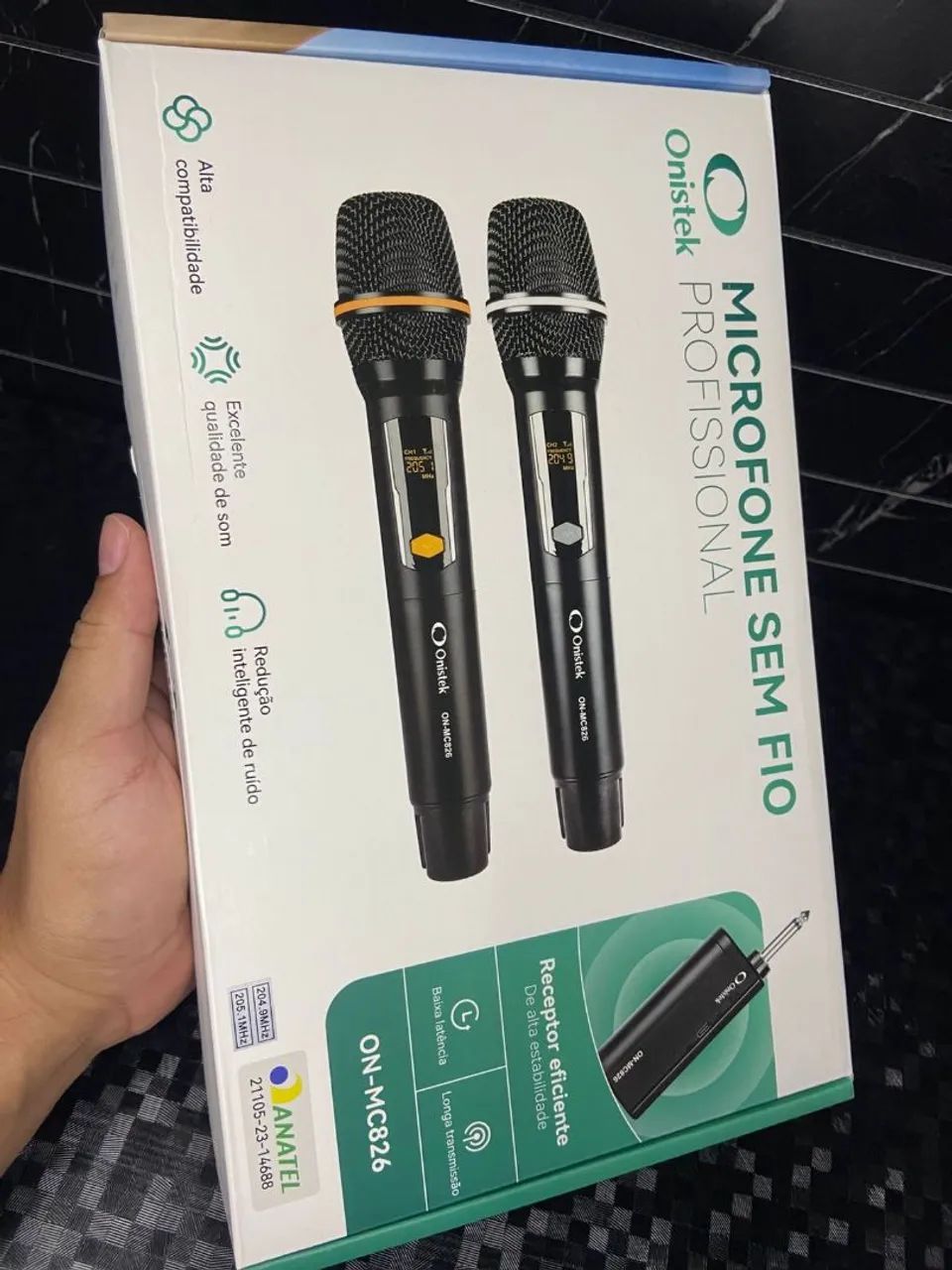MICROFONE SEM FIO DUPLO ONISTEK COM RECEPTOR ON-MC826 - Foto 4