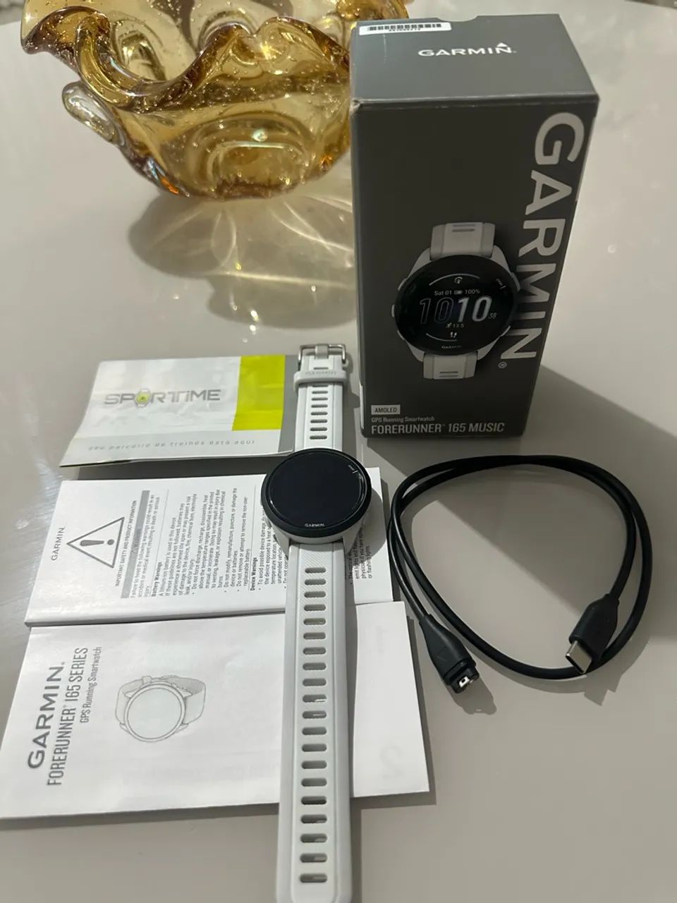 Relógio Garmin Forerunner 165 Music Cinza E Branco Ww / GPS 