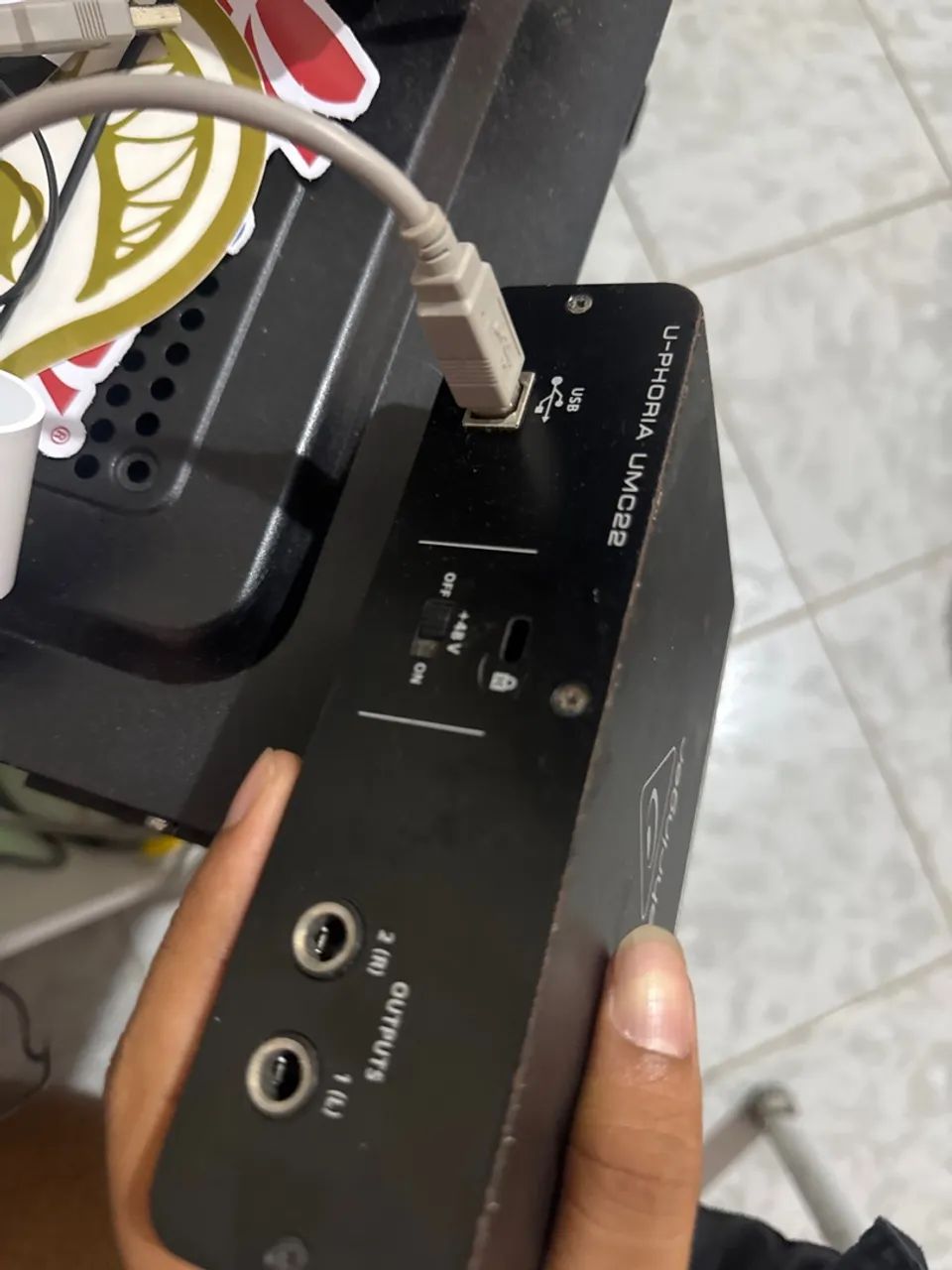 Placa de áudio usada .,, mas novinha com plástico ainda  - Foto 3