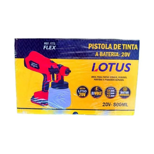 Pistola de Pintura a Bateria 20V Brushless com 1 Bateria e Carregador Bivolt Lotus 1772 - Foto 4