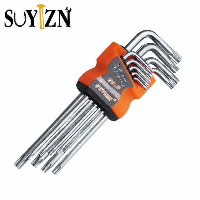 Kit Jogo Chave Torx Aço Tipo L Com 10 Peças T9 A T50 Eda 8qh - Foto 2