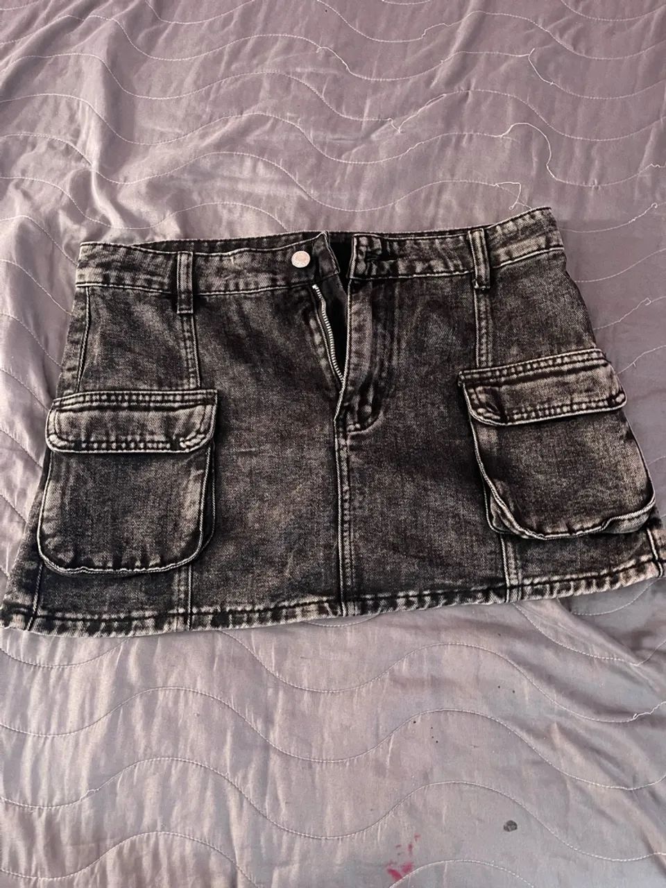 Saia preta jeans 