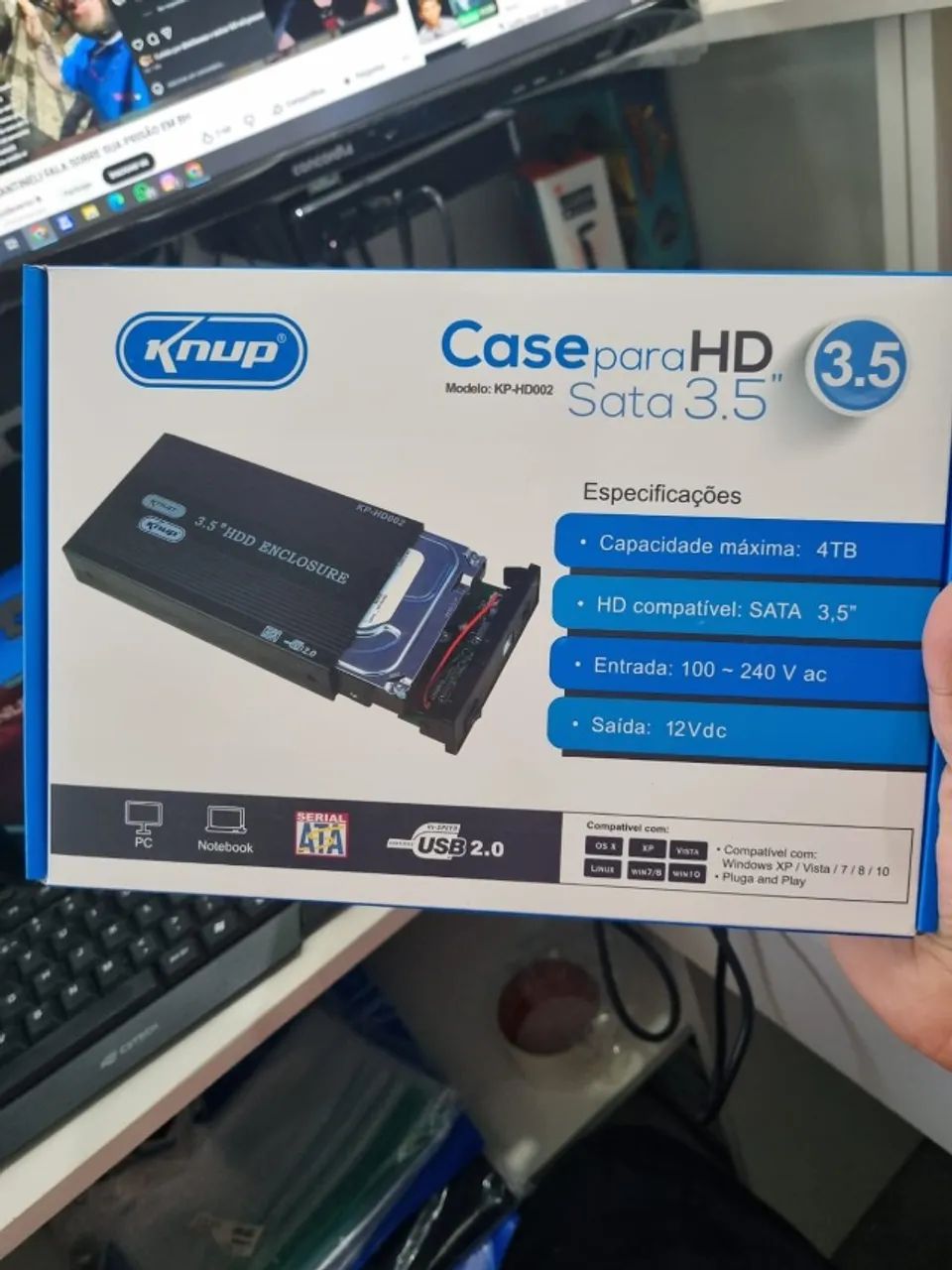 CASE PARA HD KNUP SATA 3.5