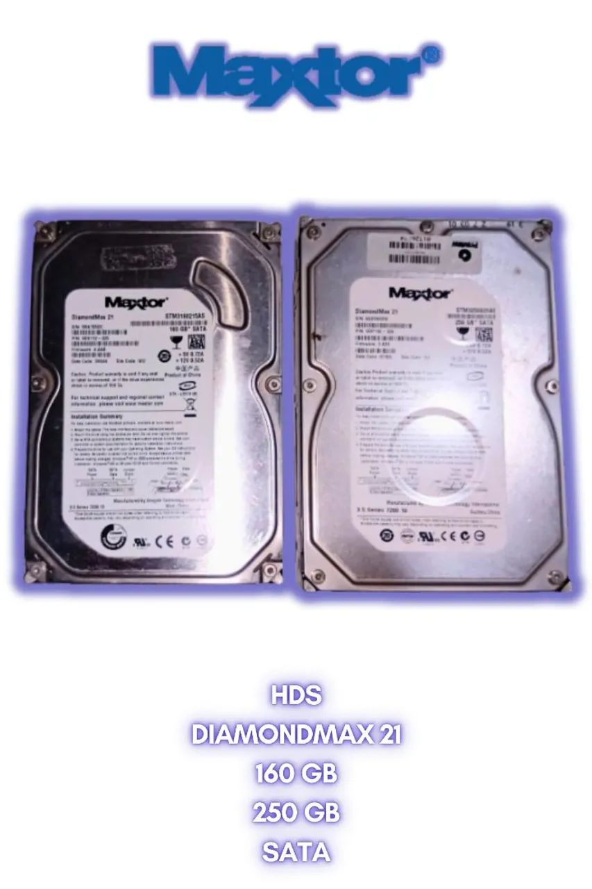 【中古】7L250S0 Maxtor製HDD 250GB Serial-ATAII HDs Maxtor DiamondMax 160 e 250 GB Usados<br> - Armazenamento
