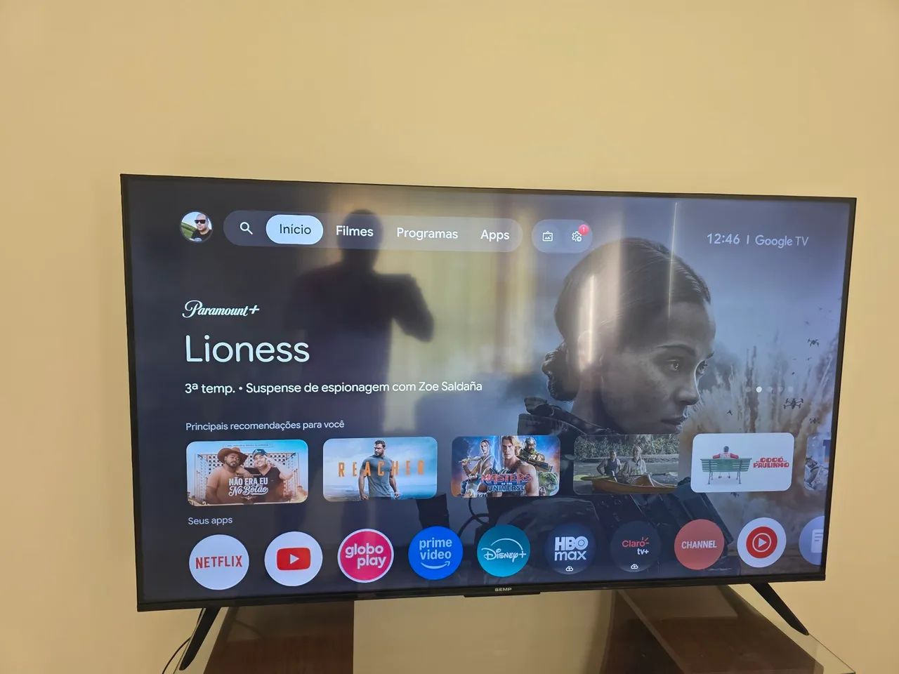 Smart TV 55" SEMP 4K LED 55S62 Google TV AiPQ Pro Google Assistente 3 HDMI e USB - Foto 3