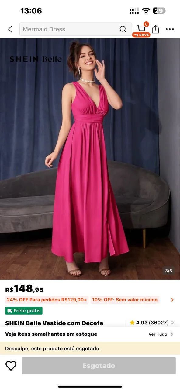 Vestido lindo rosa pink SHEIN  - Foto 5