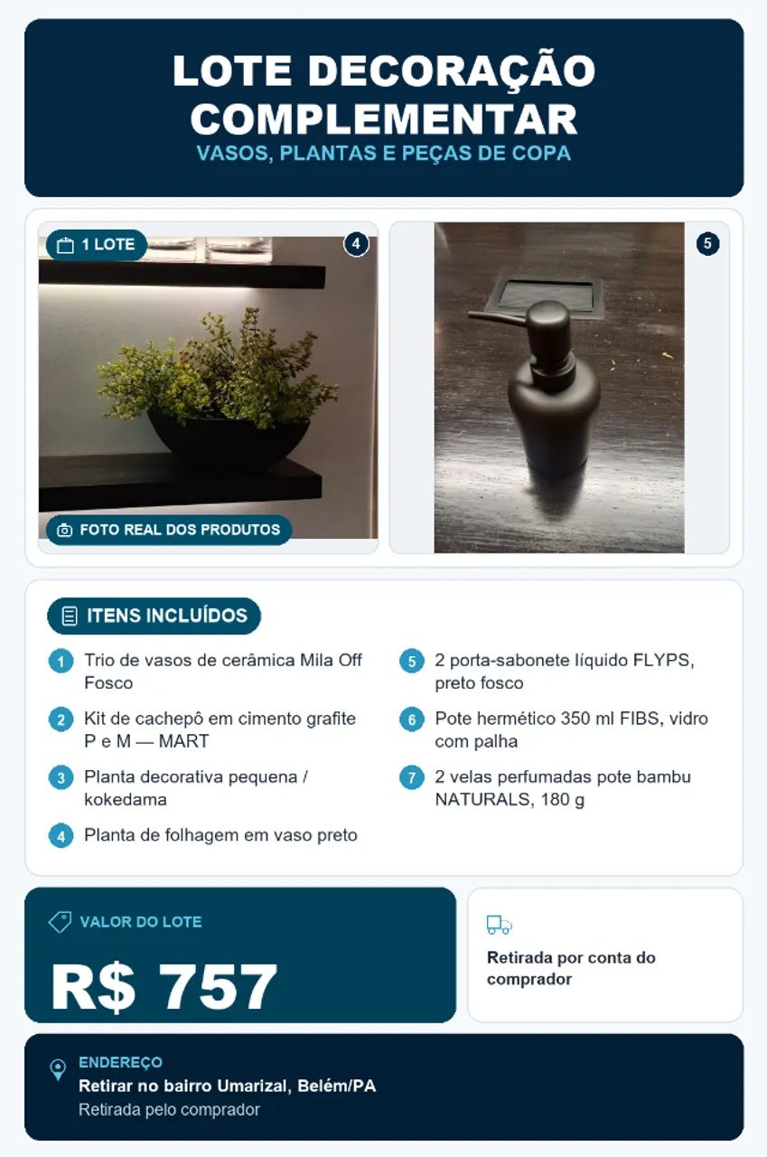 Lote decoração complementar ? vasos, plantas e copa - Foto 3