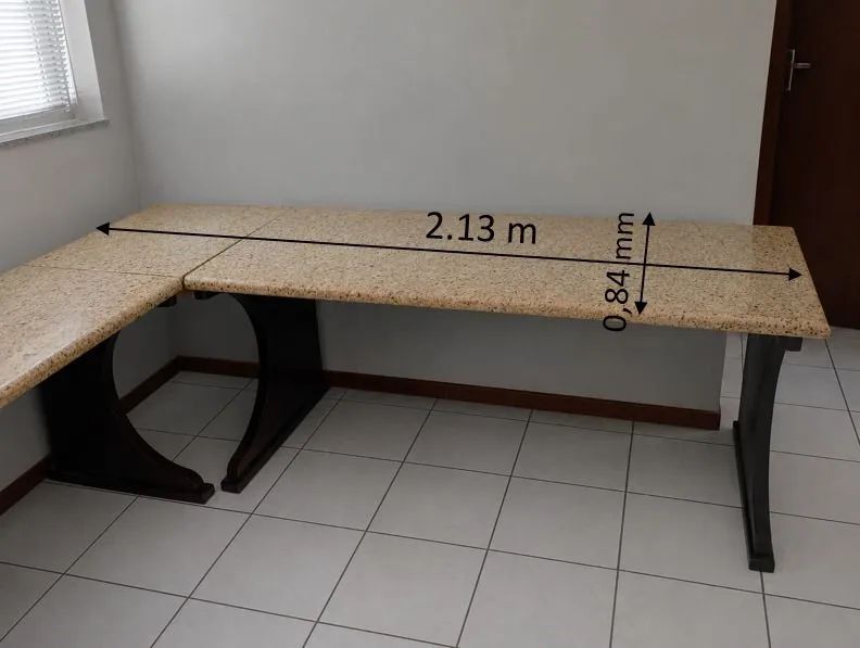 Mesa em L de mármore travertino  - Foto 5