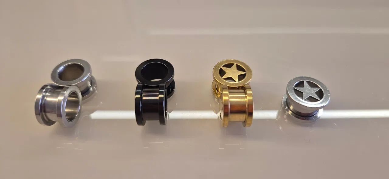 Alargadores de orelha 12mm aço. 