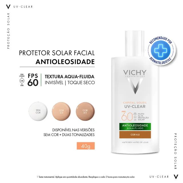 Protetor Solar Vichy UvClear FPS 60 Antioleosidade - Foto 2