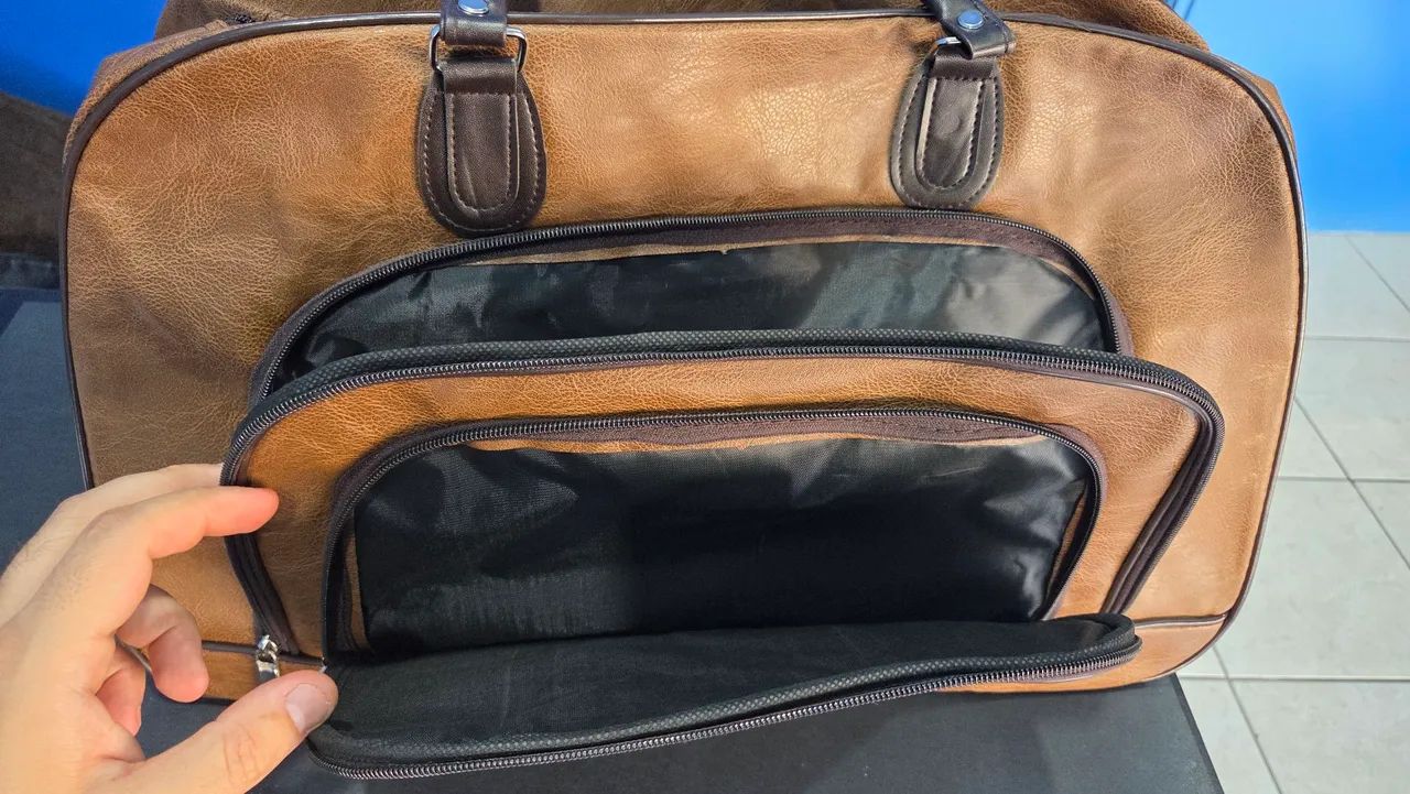 Mala / Bolsa viagem em couro  - Foto 2