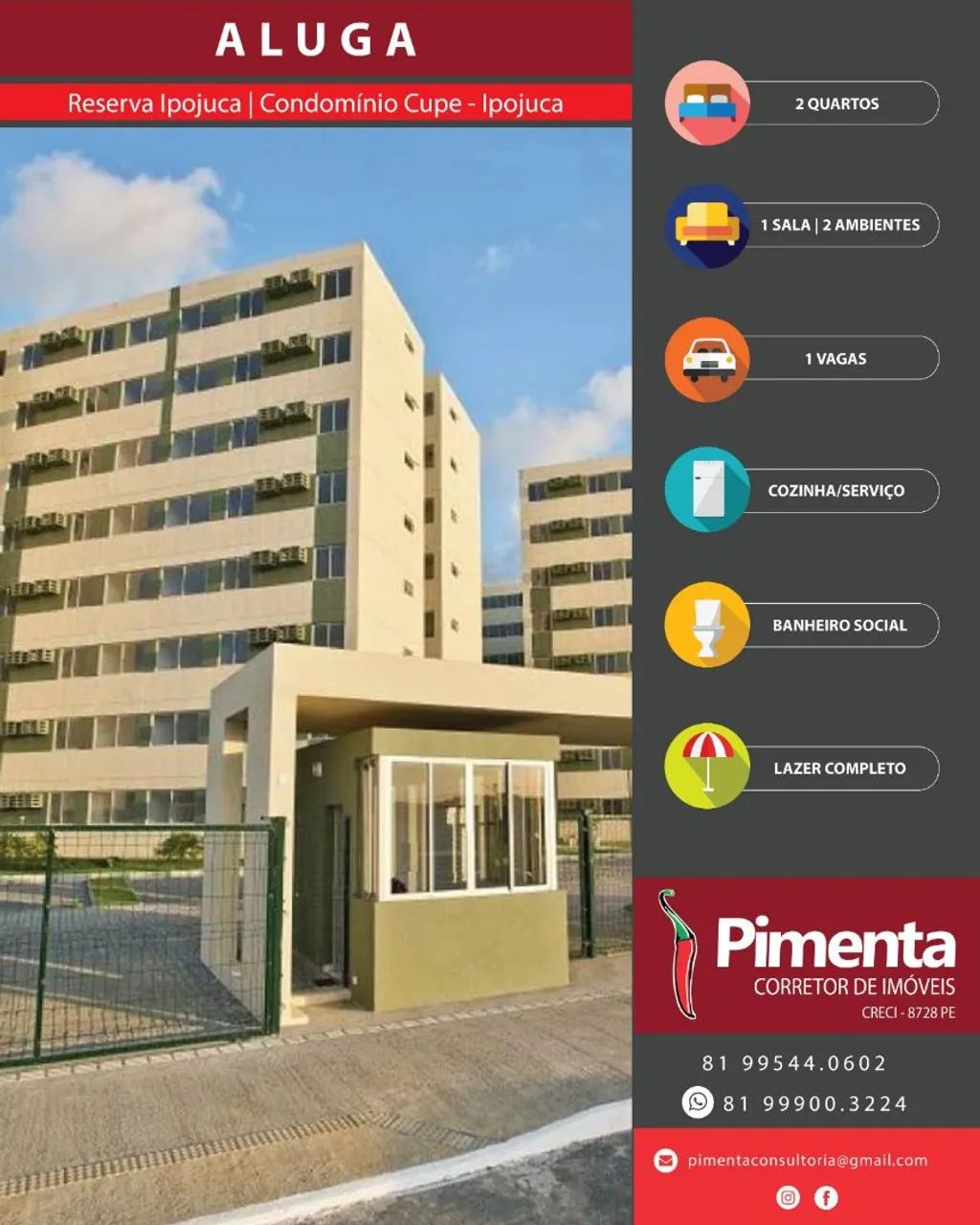 Alugo lindo APARTAMENTO MOBILIADO ipojuca condomínio Reserva Ipojuca Cupe  - Foto 2