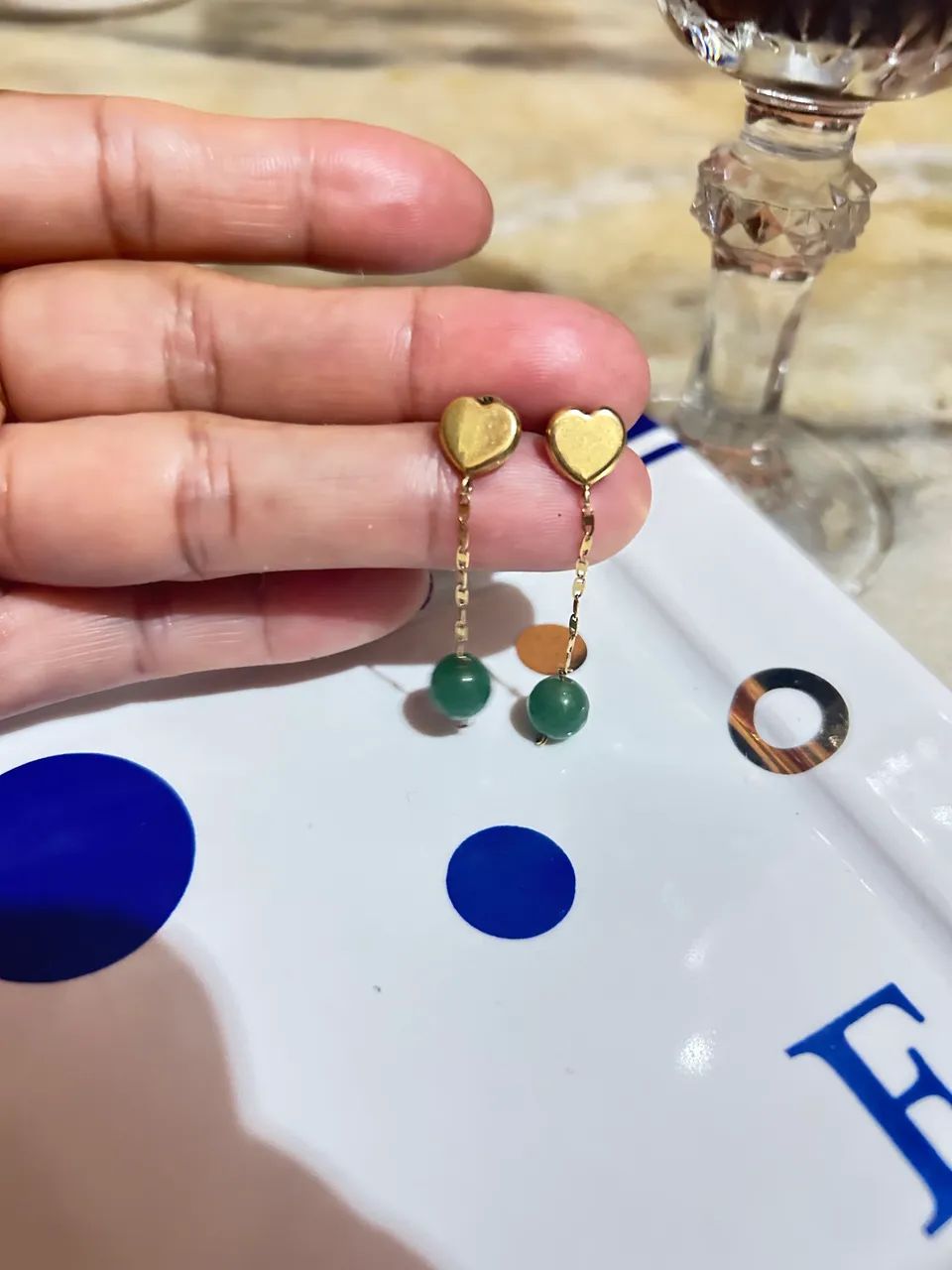 Brinco ouro jade esmeralda 18k - Foto 4