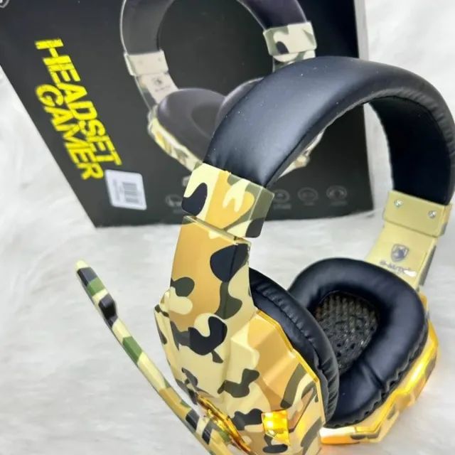 Fone Headset Gamer Camuflado - Foto 2