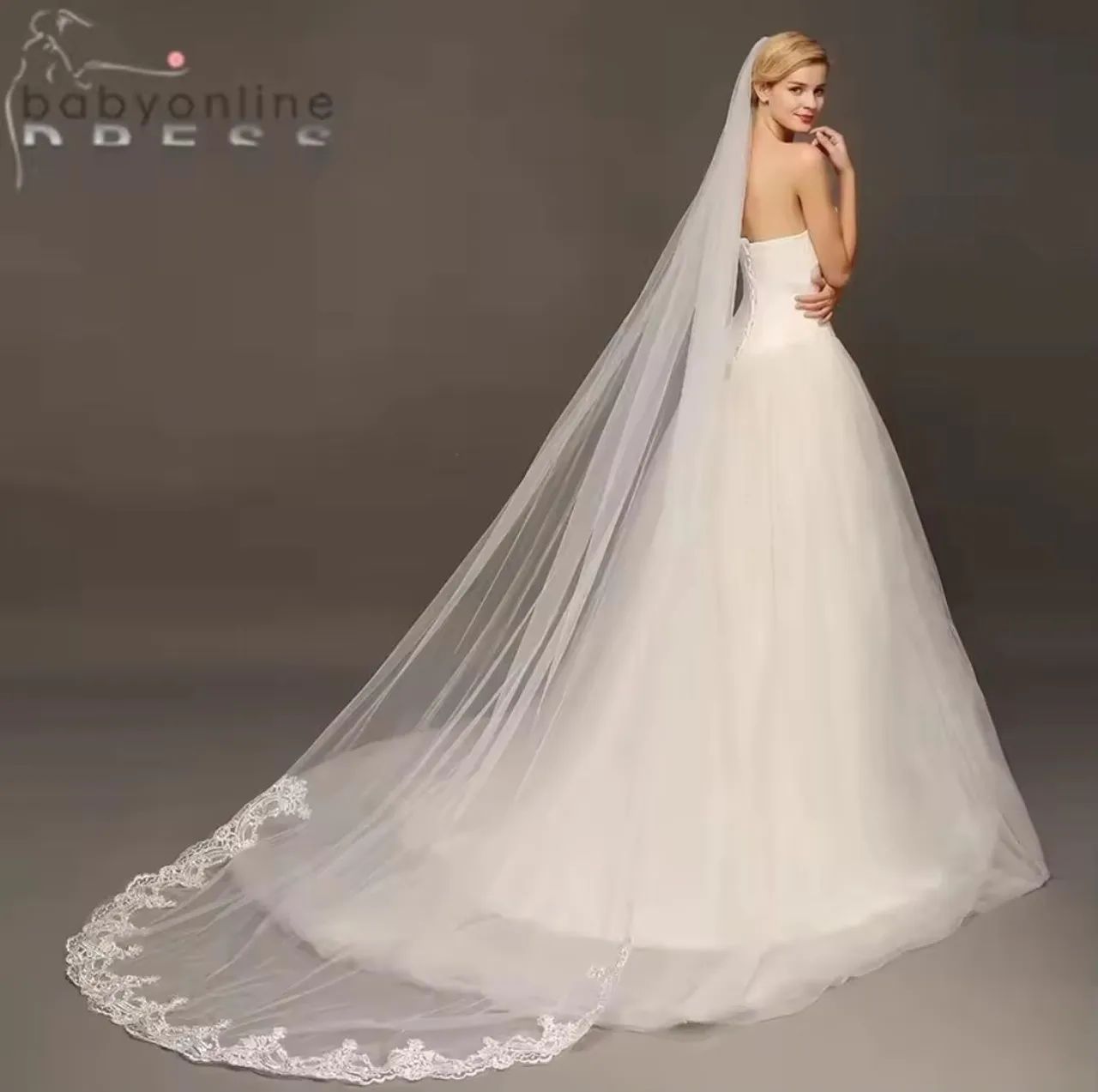 Véu Catedral Casamento Noiva com Bordado 3 metros 