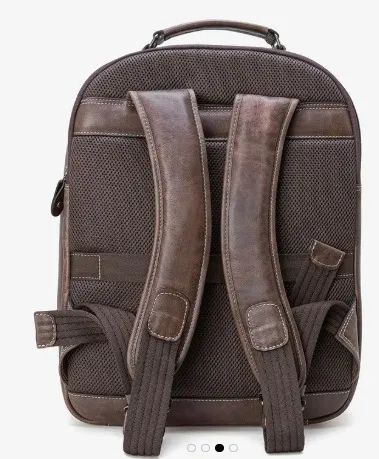 Mochila em Couro Marrom - Democrata  - Foto 2