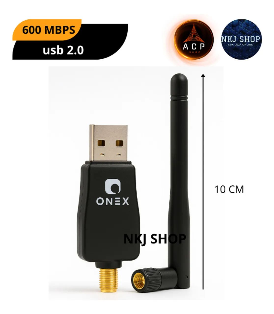 Placa Wifi Usb De Rede Dual Band 2.4 E 5ghz 600mbps Pc Placa de Rede para PC  - Foto 3