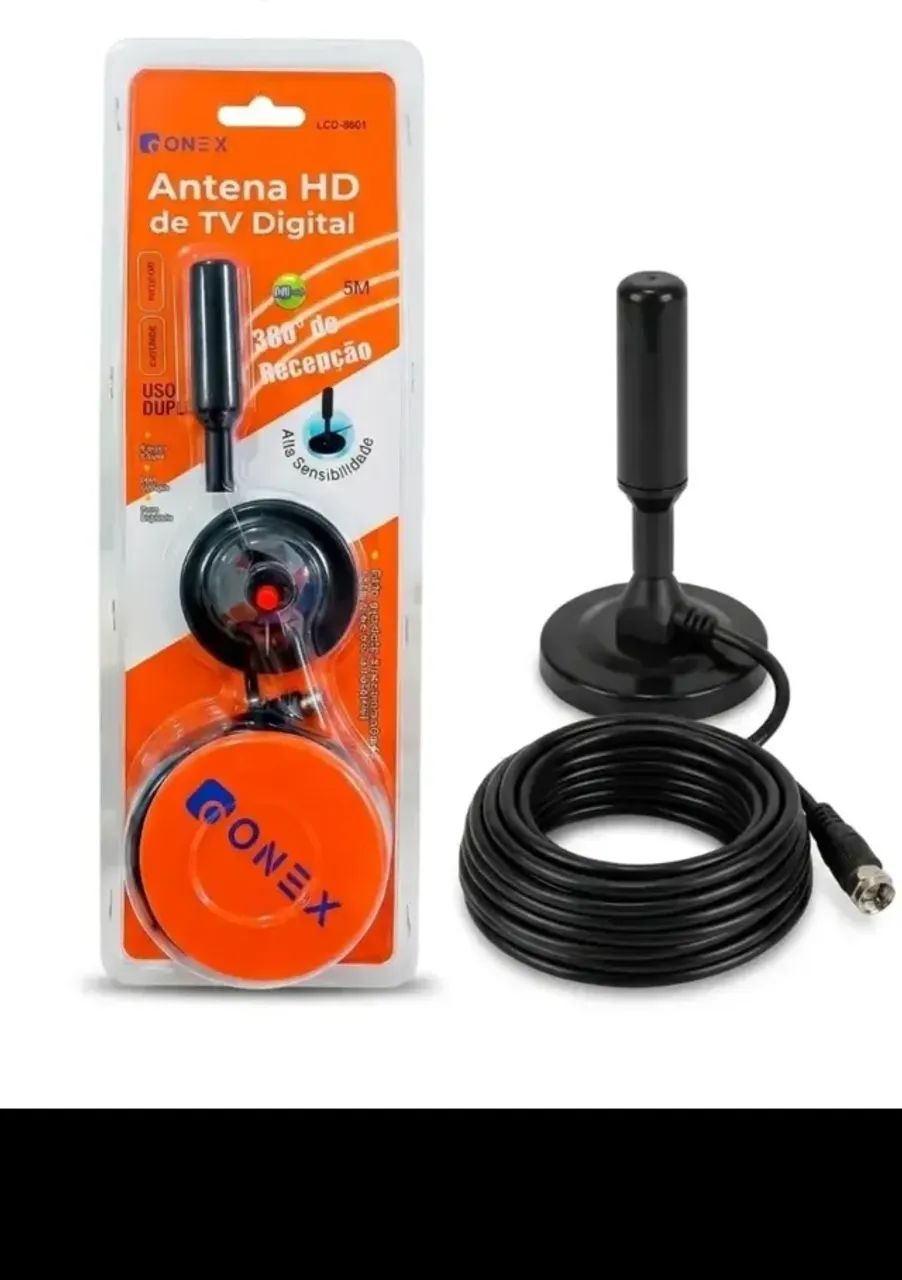 ANTENA TV DIGITAL HDTV UHF VHF INTERNA 4 DBI E CABO.