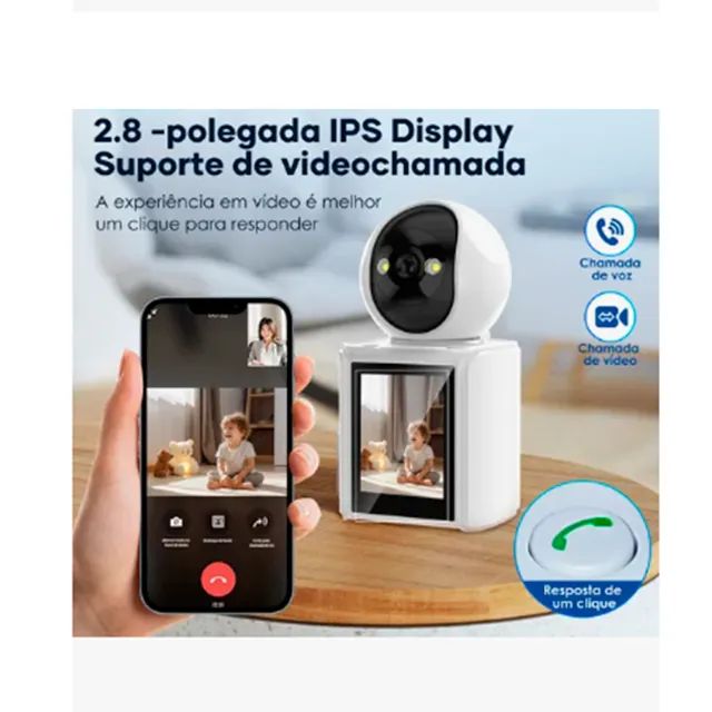 Câmera Wi-Fi Inteligente - Monitore Idosos e Crianças com Vídeo Chamada em Tempo Real! - Foto 2