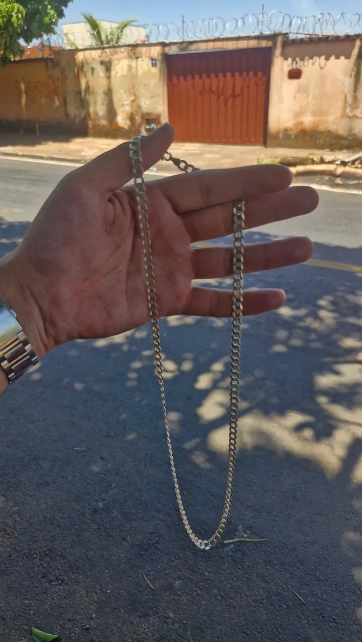 Prata de pescoço 7mm 60cm - Foto 2