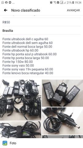 Fontes p notebook originais dell hp lenovo sony - Foto 2