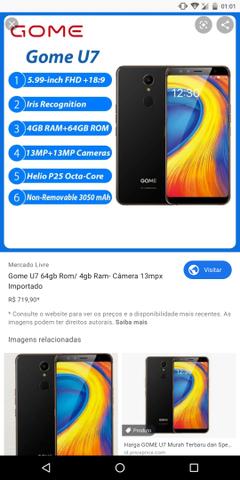 Smartphone importado gome u7