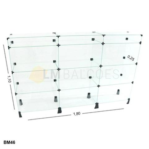 Balcao de Vidro 1,80 x 1,10 x 0,30 frete e Montagem Gratis