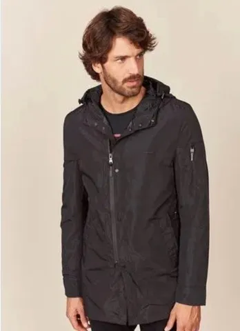 Parka masculina Acostamento com capuz