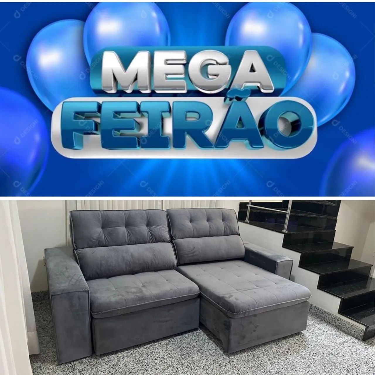 Mega feirão de ofertas, sofá retrátil 2,30m