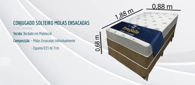 CÓD 001 Cama Solteiro Molas Ensacadas Ortobello Até 12x - Frete Grátis - Foto 4