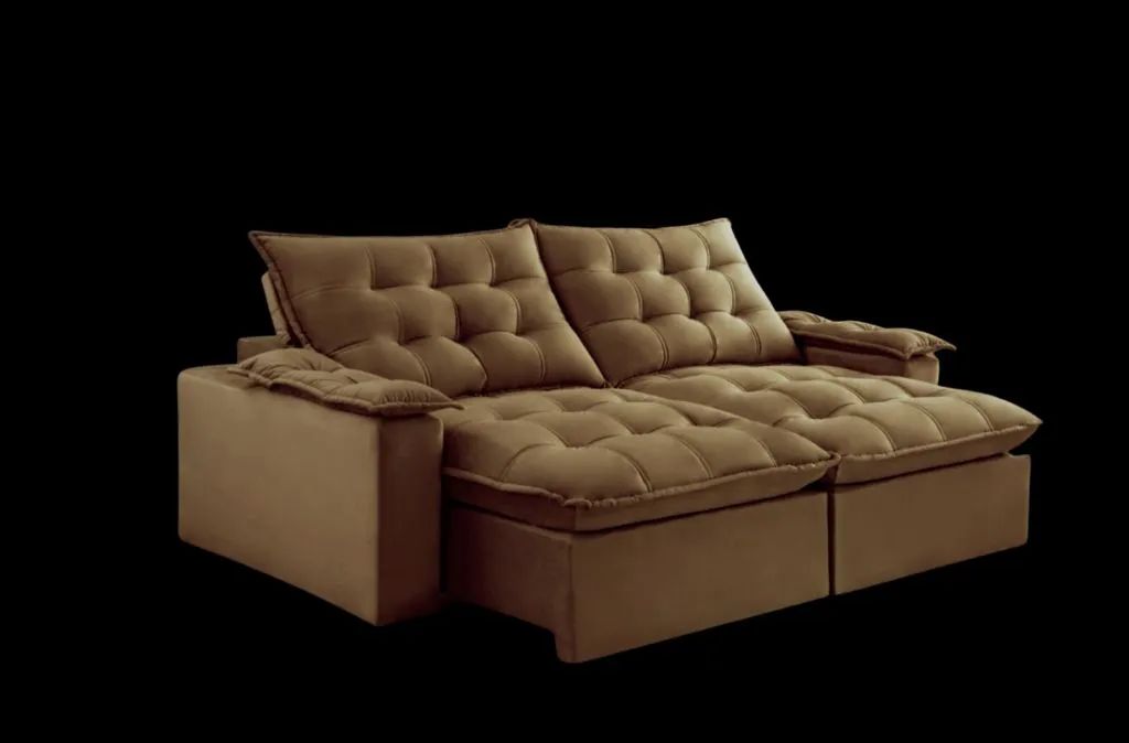 SOFÁ RETRÁTIL RECLINÁVEL SUPER CONFORTO MOLAS ESPIRAIS!! 726TT65 - Foto 4