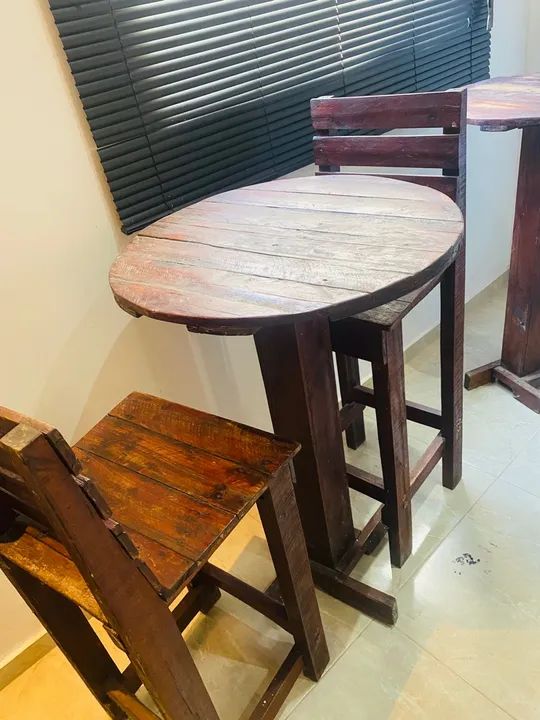 Mesa e cadeira rústica para bar e restaurante  - Foto 2