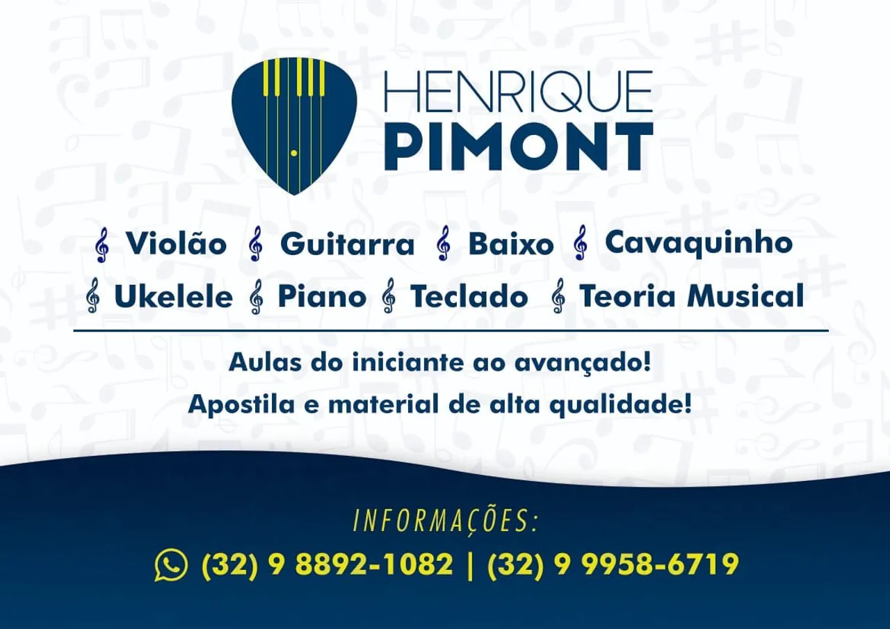 Aula de baixo piano teclado violão guitarra cavaquinho ukulele