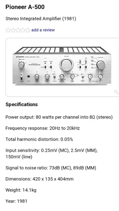 Amplificador pioneer A-500 maravilhoso