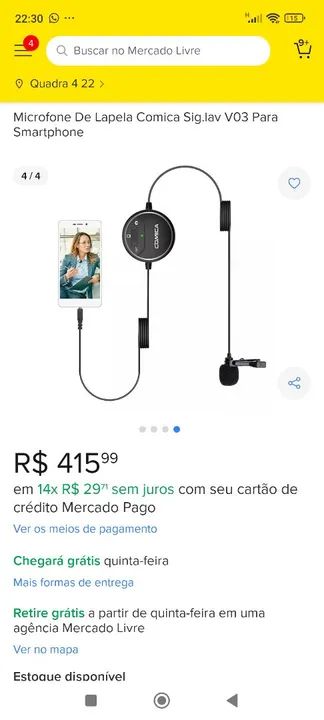 Microfone lapela PROFISSIONAL Faço Envio - Foto 2