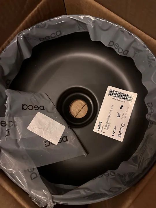 Cuba de Apoio Redonda 30cm Deca Slim Ébano Fosco - Foto 3