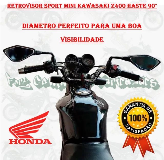 Retrovisor Kawasaki z400 rebaixado 90 graus gs titan fan Hornet 160 Start - Foto 3