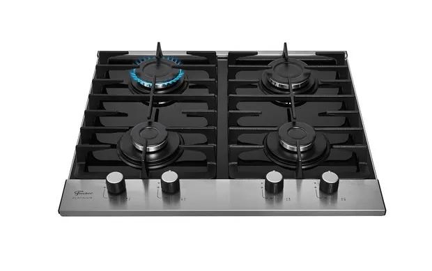 Cooktop a Gás Fischer 4 Bocas Platinium com Trempe de ferro fundido Mesa Vidro Bivolt - Foto 2